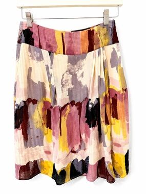 Essentiel Antwerp 100% Silk Printed Skirt Size 36 Boho Luxury Spring Summer